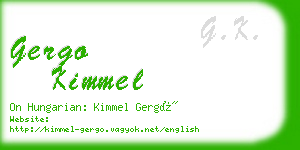 gergo kimmel business card